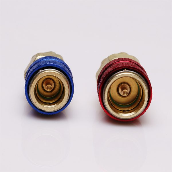 Automotive R134A Quick Coupler Brass Adapter (Red & Blue) for Car AC Refrigerant Charging Tool - Изображение 4