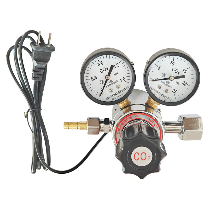 CO2 Electric Heating Pressure Reducer YQT-80L Dual Stage Carbon Dioxide Regulator with Pressure Gauges for Industrial - Image 5