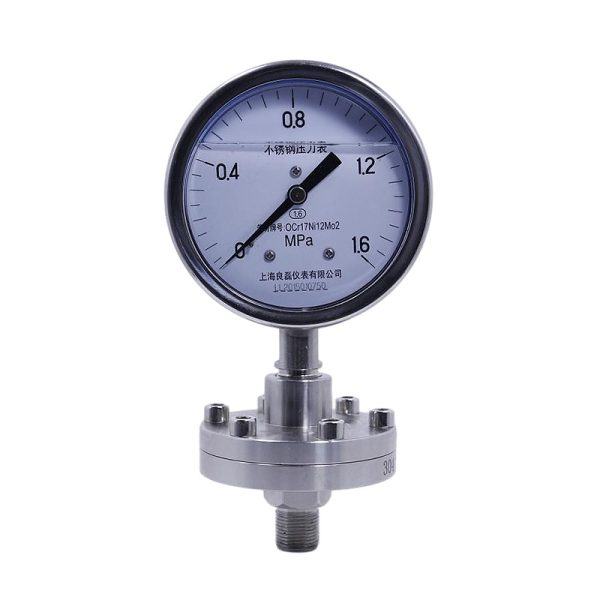 良磊 Stainless Steel Flange Diaphragm Pressure Gauge Y100-BFZ-ML for Industrial Applications, 0-1.6MPa Measurement Range, 1.6 Accuracy Class - Изображение 4