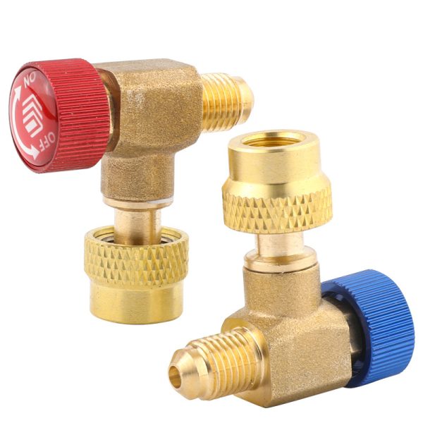 Right Angle Refrigerant Safety Control Valve (R22/R410A) for HVAC Charging Manifolds - Replaces R22-8221, R410-822, R22-8410 - Gambar 5