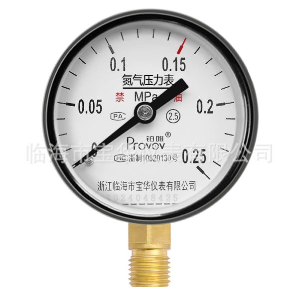 Y-60 Nitrogen Pressure Gauge (0.1-25 MPa, 2.5 Accuracy Class) with Brass Connector for HVAC Systems - รูปภาพ 5