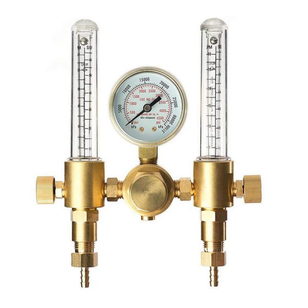 Full Brass Dual Flow Argon & CO2 Gas Regulator CGA580 for TIG Welder with Double Output Flowmeters - 이미지 4
