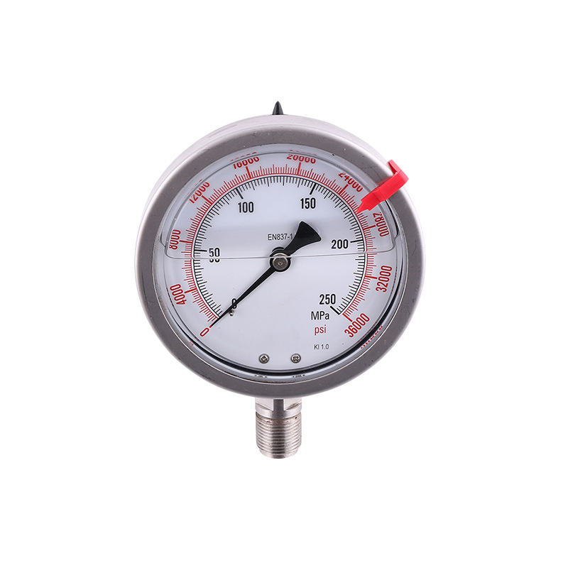Radial All-Steel Welded High Pressure Gauge 100mm (0-36000 PSI, EN837-1, KI 1.0) with Red Mark for Industrial Applications, Replaces JT15036000P - Image 5