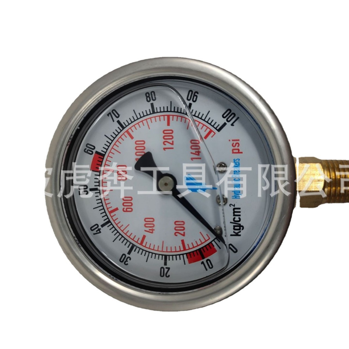 Industrial Pressure Gauge 0-100 kg/cm² (0-1400 psi) with 1.6 Accuracy, Stainless Steel, Oil-Filled, Vibration-Resistant for Excavators and Testing Tools, G1/4" Bottom Connection - Image 5
