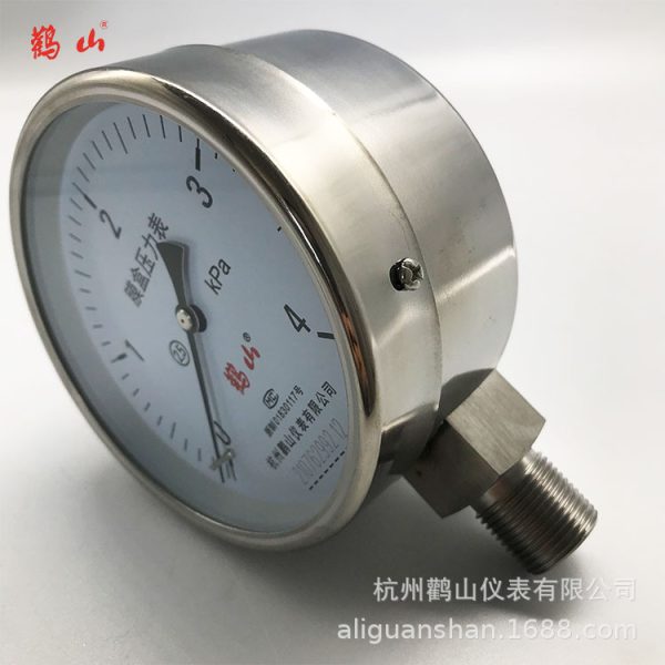 Membrane Pressure Gauge YE100BF (0-10 KPa, Stainless Steel, Radial Connection) for Natural Gas Systems - รูปภาพ 4