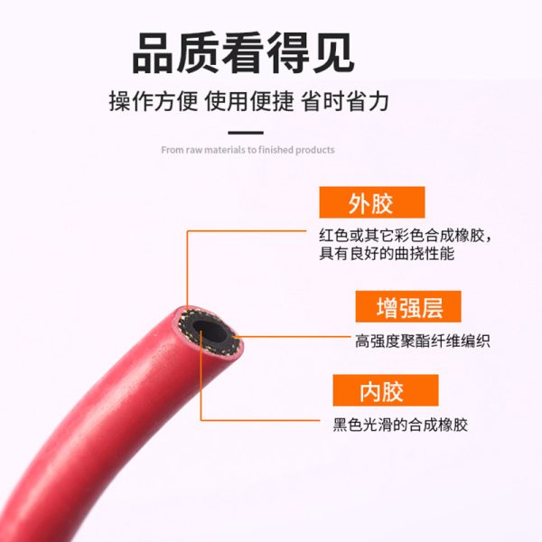 YUELPAI 3-Layer 2-Wire High-Pressure Rubber Hose Smooth Oxygen Acetylene Welding Air Tool Hose for Industrial Use - 이미지 4