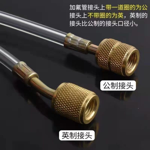 Transparent HVAC Refrigerant Charging Hose (R410/R22 Compatible) with Brass Connectors for AC and Refrigerators - Gambar 4