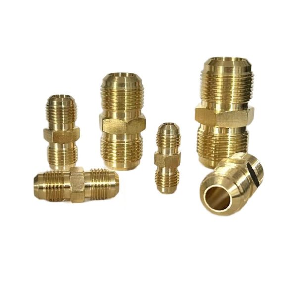 Brass Copper Aluminum Pipe Coupling Union Fittings (1/4" 3/8" 1/2" 5/8" 3/4" 7/8" Thread) for HVAC AC Refrigeration System - รูปภาพ 5