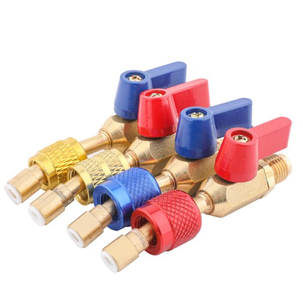 Refrigerant Ball Valve HVAC Charging Hose Shut-off Valve (R22/R32/R410 Interface) for Air Conditioner Refrigerator Charging - Gambar 5