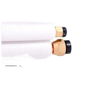 Pure Copper Insulated Air Conditioner Line Set 9.52*0.6/15.88*0.7mm with Nuts - 3m Length, White, High Pressure Compatible with R410A Refrigerant