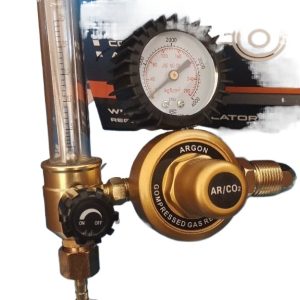 Full Brass Argon Gas Pressure Regulator with Flow Meter Gauge for Welding Cutting