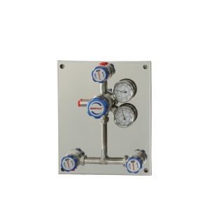 ERFAN Manual Changeover Control Panel (Dual Cylinder Inline, Check Valve Built-in, 2.5 MPa Outlet) for Centralized Gas Supply - Replaces EF-R110L-DV-5P-250-25-00-00