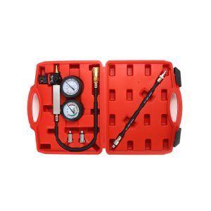 Automotive Cylinder Leakage Tester Dual Gauge Leak Down Test Kit with Hoses and Adapters for Engine Diagnosis TU-21