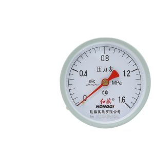 Hongqi Y-100Z Axial Pressure Gauge Industrial Water Gas Vacuum Meter Horizontal Installation Durable High Accuracy
