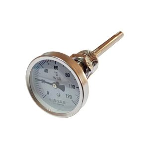 Axial Bimetal Thermometer WSS-301 0-120°C with M27*2 Thread for Industrial Heating Systems