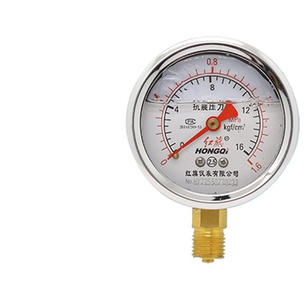 Hongqi YTN-60 Shock-Resistant Pressure Gauge - Oil-Filled Vacuum Gauge, M14*1.5 Connection, 0-60MPa & Negative Pressure, 60mm Diameter, High Precision