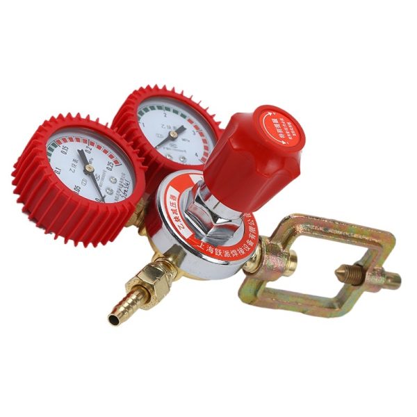 Yuepai Acetylene Pressure Reducer YQE-03 Shockproof Acetylene Gas Pressure Gauge Regulator Valve for Industrial Welding Cutting - Imej 2