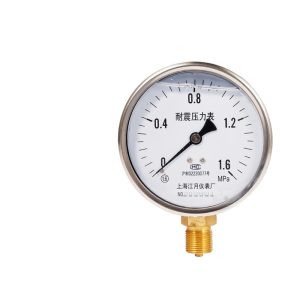 Oil Hydraulic Vacuum Pressure Gauge YN-100 (0-1.6 MPa, -0.1 to 60 MPa range, 1.6 Precision, Stainless Steel) for HVAC Fluid Applications