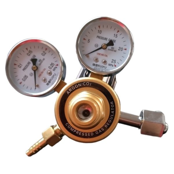 RUI-PU Industrial Grade Dual Gauge CO2 Pressure Reducer Regulator Brass Pressure Reducing Valve No Heating