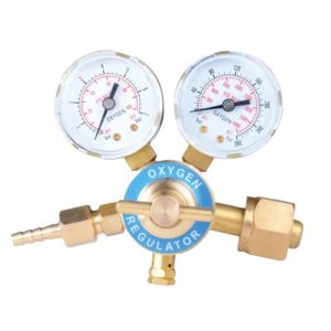 Durable Oxygen Regulator with Dual PSI/Bar Gauges (0-4000 PSI / 0-280 Bar High Pressure, 0-100 PSI / 0-7 Bar Working Pressure) for Welding & Cutting, Compatible with G5/8” Cylinder Valve