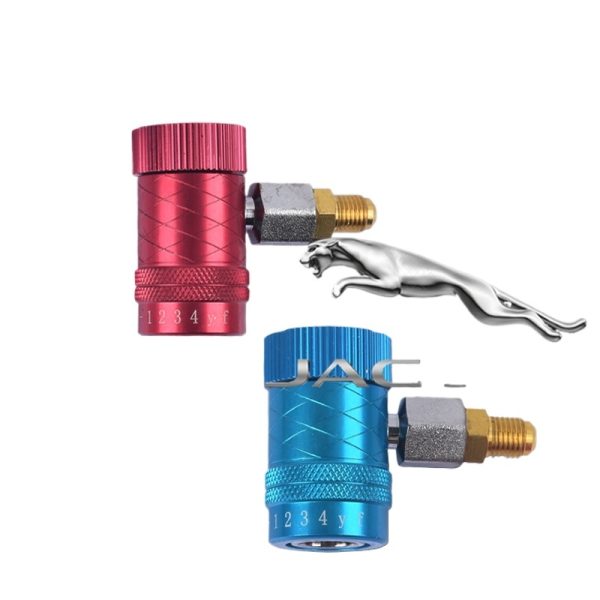 R1234YF Car AC Quick Coupler Adapter for Refrigerant Charging (High/Low Side) compatible with Land Rover and Jaguar HVAC Systems