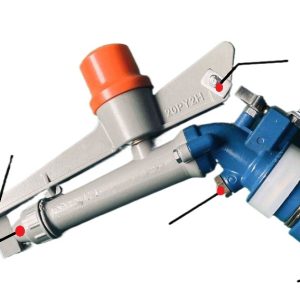 Adjustable Zinc Alloy Sprinkler Gun 360-degree Rotating Rocker Arm Adjustable Spray Head for Garden Irrigation System (Model: 20PY2H)