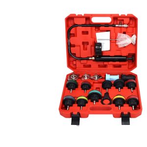 18-Piece Radiator Pressure Tester Kit (Automotive Cooling System Leak Detector) for Multi-Vehicle Types