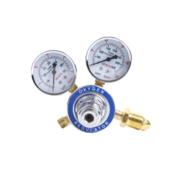 Heavy Duty Oxygen Pressure Reducer Regulator Gauge (0-250 PSI, 0-25 MPa) with Brass Fittings - Imagem 2