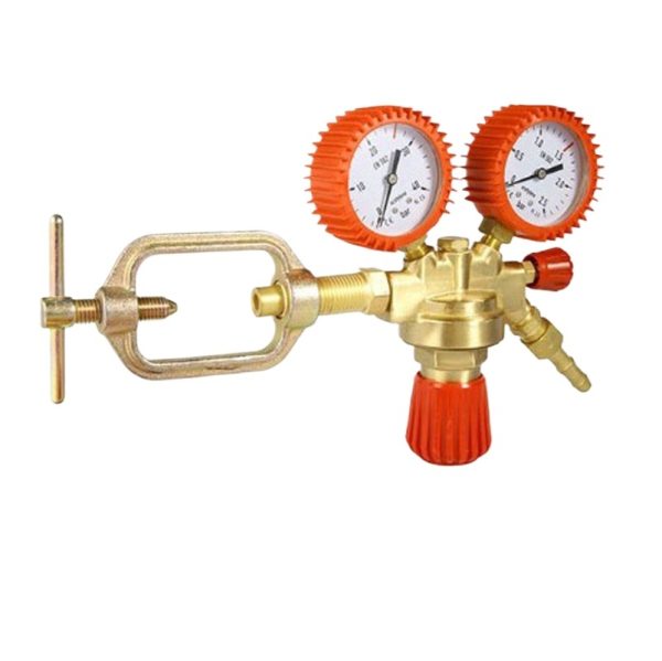 Acetylene Pressure Reducer Regulator Gauge (2.5-25MPa Input, 1.25MPa Output) Double-Stage European Style for C2H2 Gases