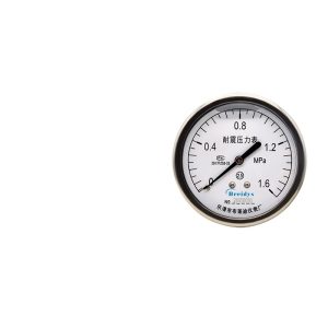 Breidys YN75Z Axial Pressure Gauge Stainless Steel 0-1.6MPa Water Gas Pressure Meter for HVAC Systems
