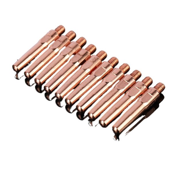 Yuepai Copper MIG Welding Contact Tips, CO2 Gas Shielded Welding Torch Nozzle, 6.5-8.8mm Diameter, Welding Accessory for Industrial Use