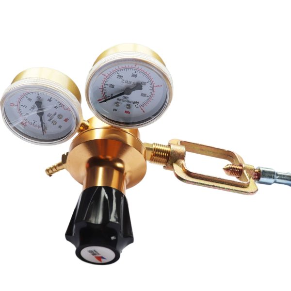 ZENIN Acetylene Regulator (YQY-07) with Dual Gauges 0-25 MPa and 0-0.6 MPa, Alloy Construction for HVAC Systems Replaces ZS-08 - Image 2