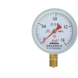 HongQi Y-100 Pressure Gauge (0-1.6MPa, 1.6 Accuracy Class) for HVAC Systems, Replaces HY72602500632