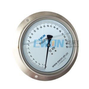 Panel Mounted Pressure Gauge (Axial with Flange) Stainless Steel Anti-vibration Pressure Gauge Y-153BFZ for EWON 10KN Pressure Measurement