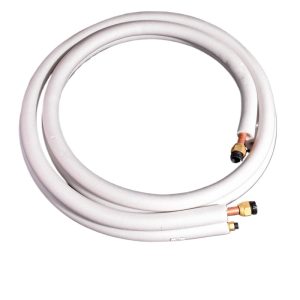 Universal Copper Refrigeration Tube Line Set (6.35mm x 0.6mm + 15.88mm x 0.7mm) for Small 3HP AC Unit, 3m Insulated Flexible Extension Pipe for HVAC Systems
