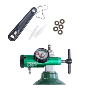 Medical Oxygen Regulator CGA-870 Gauge with 0-15LPM Flow Rate for Oxygen Cylinders, Replaces AIR-87015G