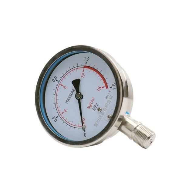 Mengchuan Instrument Y100BF Stainless Steel Pressure Gauge (0-1.6 MPa, M20x1.5, Radial/Axial Connection) for HVAC Boiler Water Oil Vacuum - Gambar 2