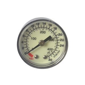 Luminous Dial Medical Pressure Gauge Y-40Z Axial Connection 40mm Diameter, 0-3 MPa / 0-400 PSI / 0-30 ATM/bar Range, for HVAC Medical Systems