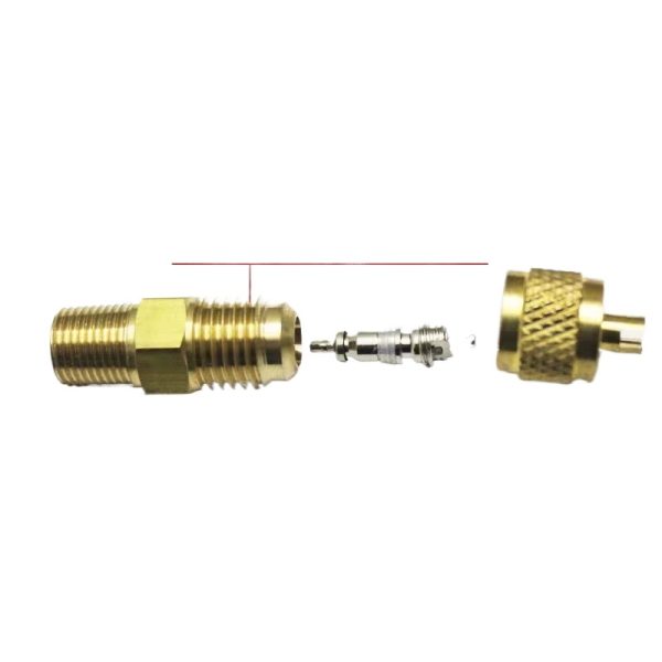 HVAC Brass Threaded Adapter Fitting (SAE 1/4 to 1/8 NPT, SAE 1/4 to 1/4 NPF) for Compressor Vacuum Pump - รูปภาพ 3