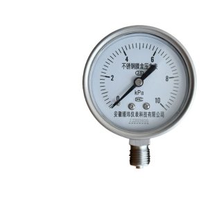 Membrane Pressure Gauge (0-10 kPa, Stainless Steel, M14*1.5, 60mm) for Water Oil Gas Liquid - YEB-60 Overpressure Protection for Micro-Pressure Systems
