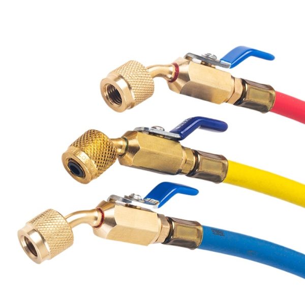 Automotive Refrigerant Charge Hose with Ball Valve for R410 R22 R134 R32 Refrigerants - Gambar 2