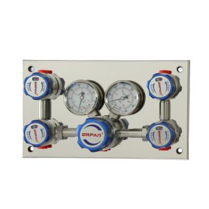ERFAN Dual-Side Control Panel for Gas Manifold Systems (25-2.5 Bar, Cv=0.08) with 316L Diaphragm Pressure Reducing Valve