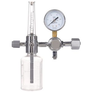 Medical Oxygen Inhaler with Flow Meter and Pressure Gauge, 0-25 MPa Measurement for Home Use, 1-15 L/min Flow Rate