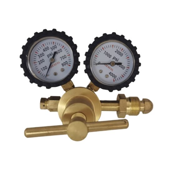 Argon Gas Pressure Regulator, Dual Gauge Single Stage, US Standard, 0-25 MPa, 30 Flow Rate - Imej 3