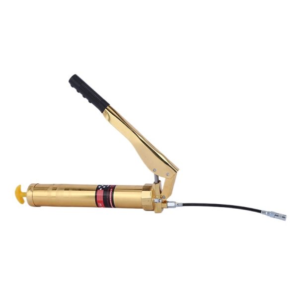 900cc Plated Gold Grease Gun Manual Dual Rod High Pressure Grease Pump for Excavators & Construction Machinery - Image 2