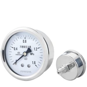 Stainless Steel Pressure Gauge YN60ZBF (0-1.6 MPa, 60mm Diameter) for Water/Gas/Oil Pressure Systems, Replaces 20083556