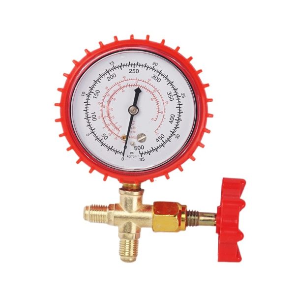 Refrigerant Pressure Gauge High/Low Pressure Single Meter for R410, R22, R134a - Imej 3