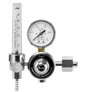 Provov Standard Gas Flow Meter Pressure Reducer Regulator (0.3 MPa, 1.5 LPM) for Carbon Dioxide Small Gas Cylinders (2L, 4L, 8L, 25L, 40L, 50L compatible)