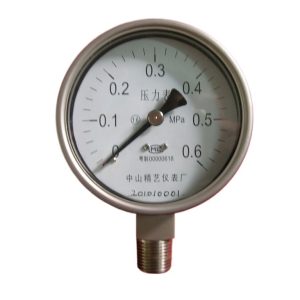 Full Stainless Steel Pressure Gauge 0-0.6MPa Radial M20*1.5 100mm Dial for Industrial HVAC Systems