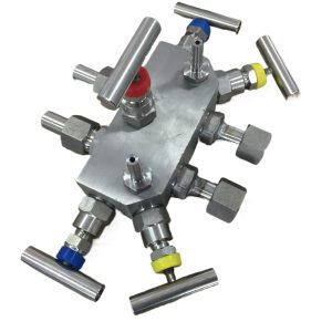 Stainless Steel 5-Valve Manifold with T-Handles (304SS/316SS) for Differential Pressure Gauges
